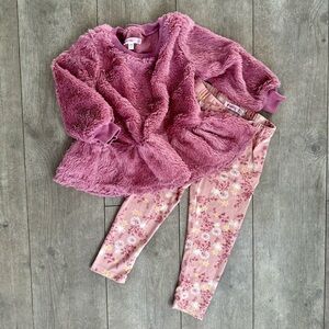 Nannette Plush Tunic Sweater Pullover & Leggings Baby Girl 24m Matching Outfit